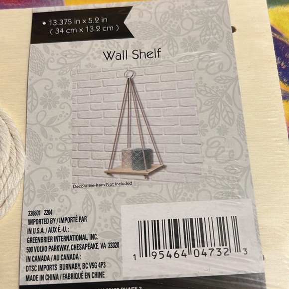 New 3 PC Decorative Hanging Wall Shelves with Rope - Picture 5 of 11